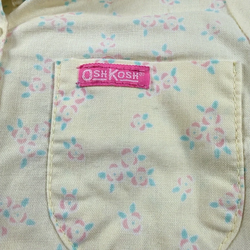 Vintage OshKosh B'Gosh Skirtall Overall Dress 3T Floral USA Matching Set 90s